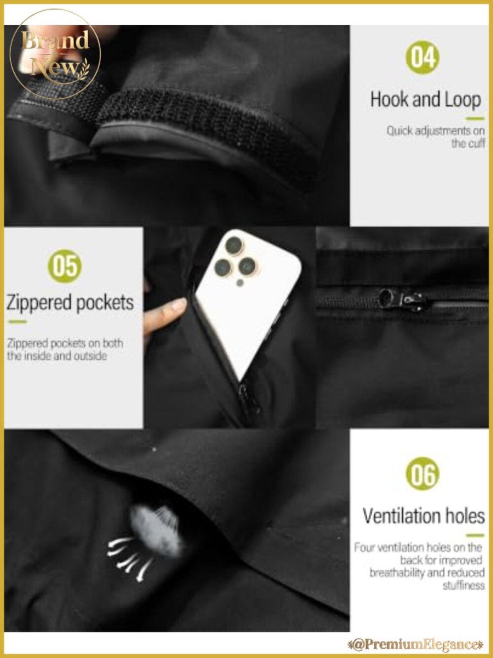 Women's Waterproof Hooded Rain Jacket Long Windbreaker Packable - Picture 4 of 5